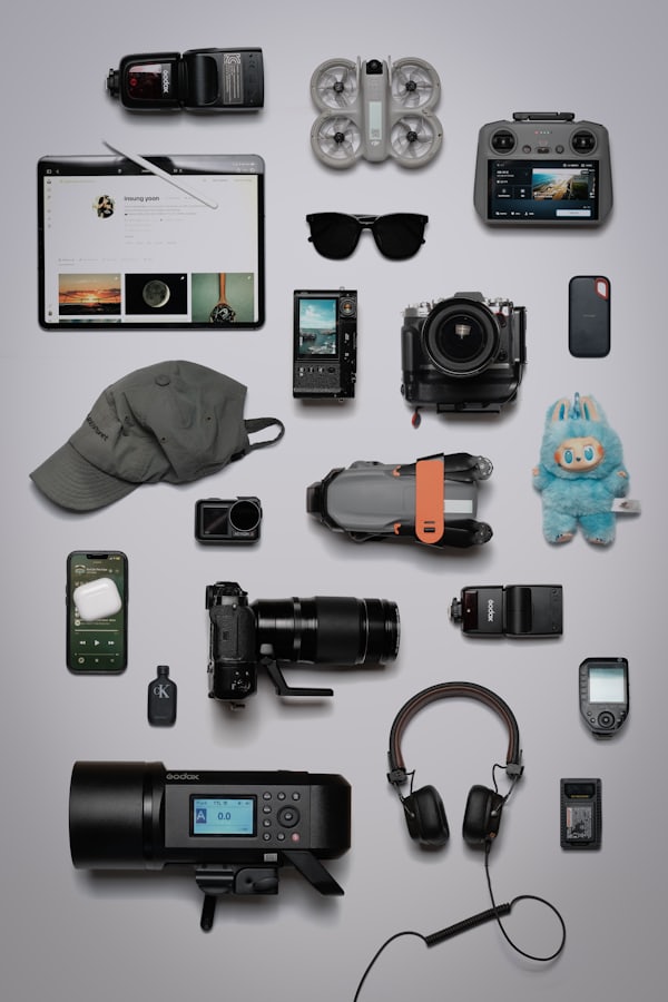 Gadgets & Electronics flat lay photo