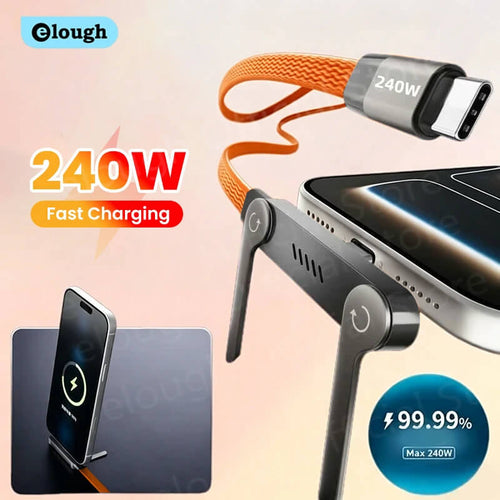 2-in-1 Invisible Foldable Stand & 240W Fast Charging Cable
