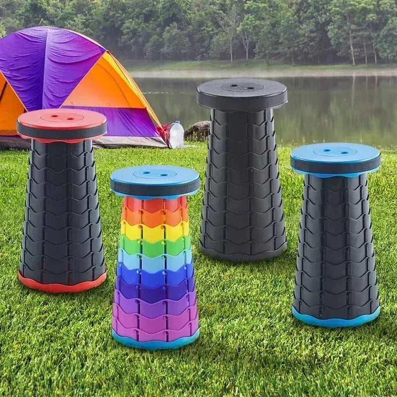 Portable Telescopic Folding Stool for Camping, Fishing & Outdoor Travel
