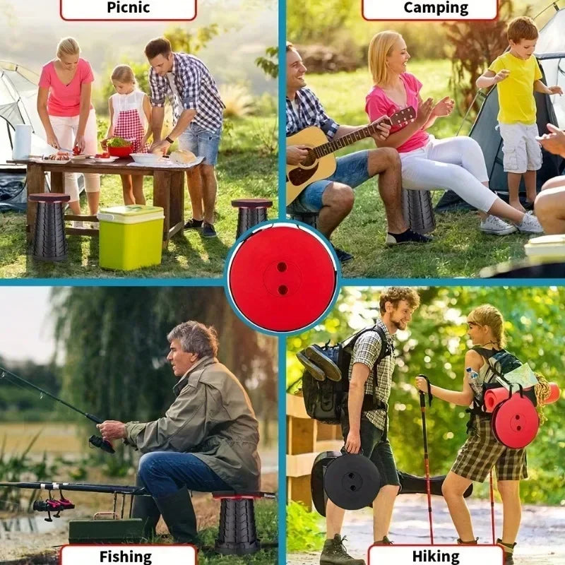 Portable Telescopic Folding Stool for Camping, Fishing & Outdoor Travel