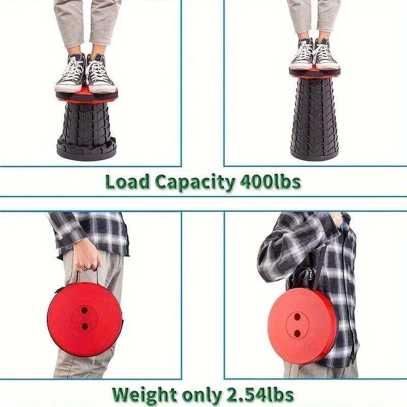 Portable Telescopic Folding Stool for Camping, Fishing & Outdoor Travel
