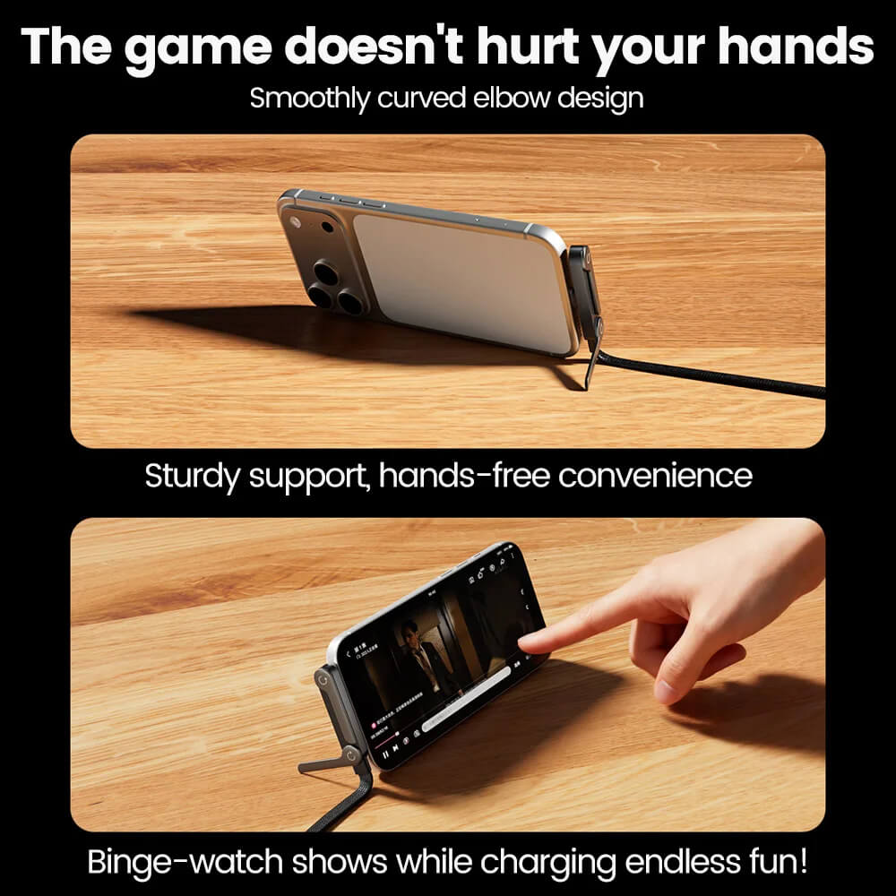 2-in-1 Invisible Foldable Stand & 240W Fast Charging Cable