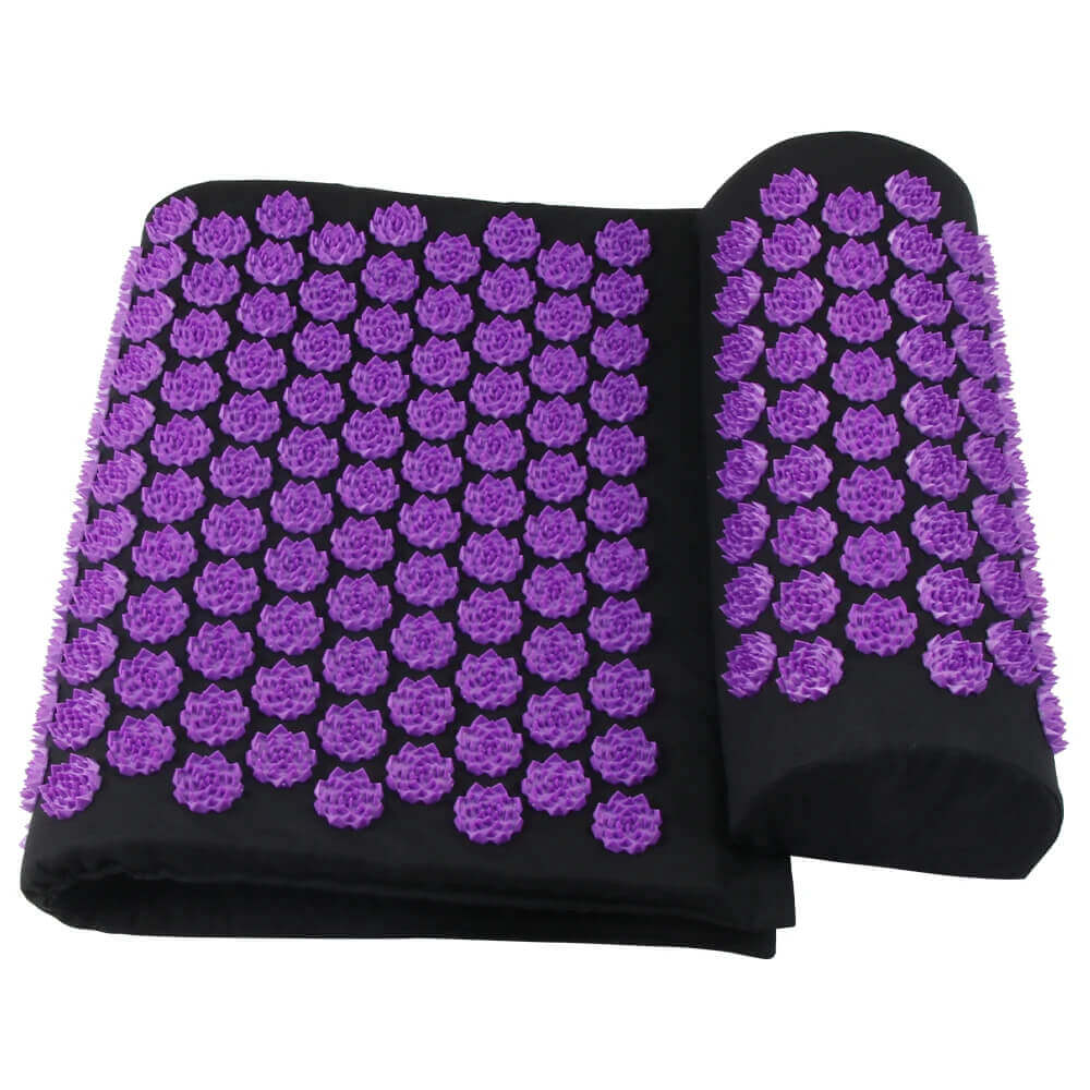 Acupressure Mat & Pillow Set with Carry Bag — Full-Body Muscle Relaxation, 200+ Lotus Discs