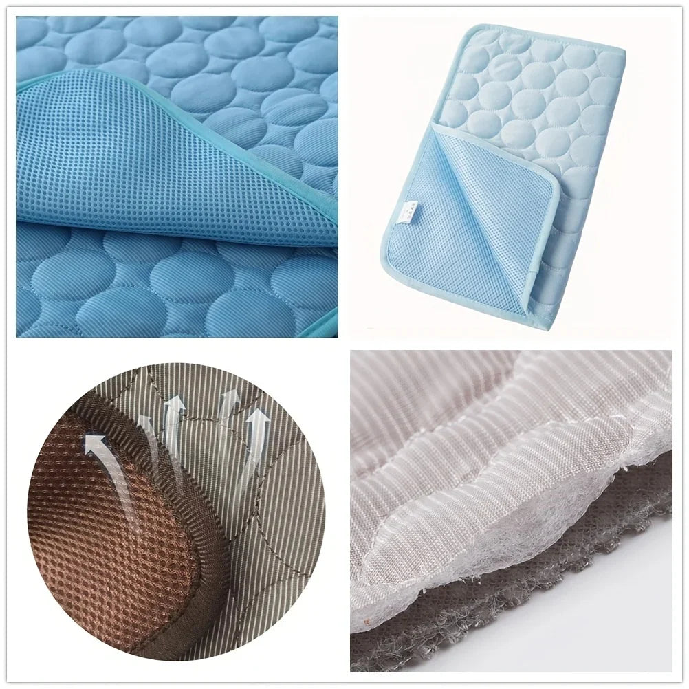 Cooling Pet Mat for Dogs & Cats, Summer Cold Bed Pad, Washable Non Slip Pet Sleeping Mat