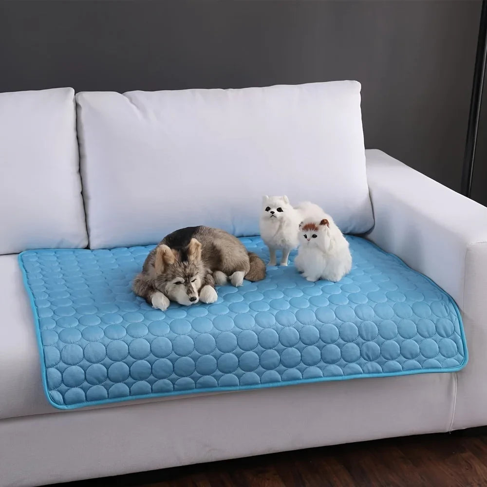 Cooling Pet Mat for Dogs & Cats, Summer Cold Bed Pad, Washable Non Slip Pet Sleeping Mat