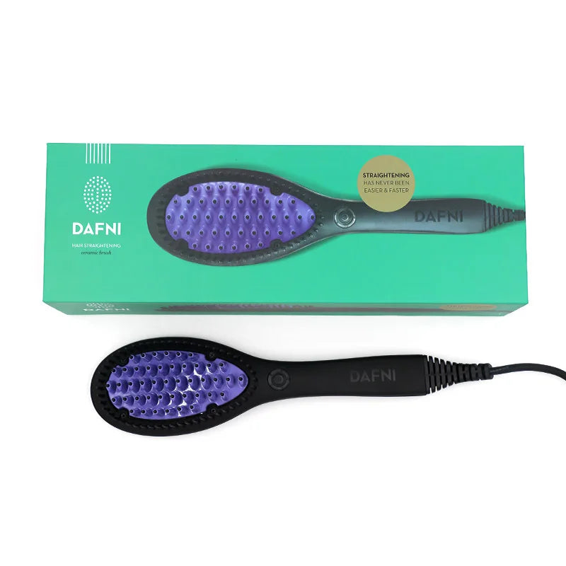 Ceramic Hair Straightener Brush Fast Heating Smoothing Styling Tool