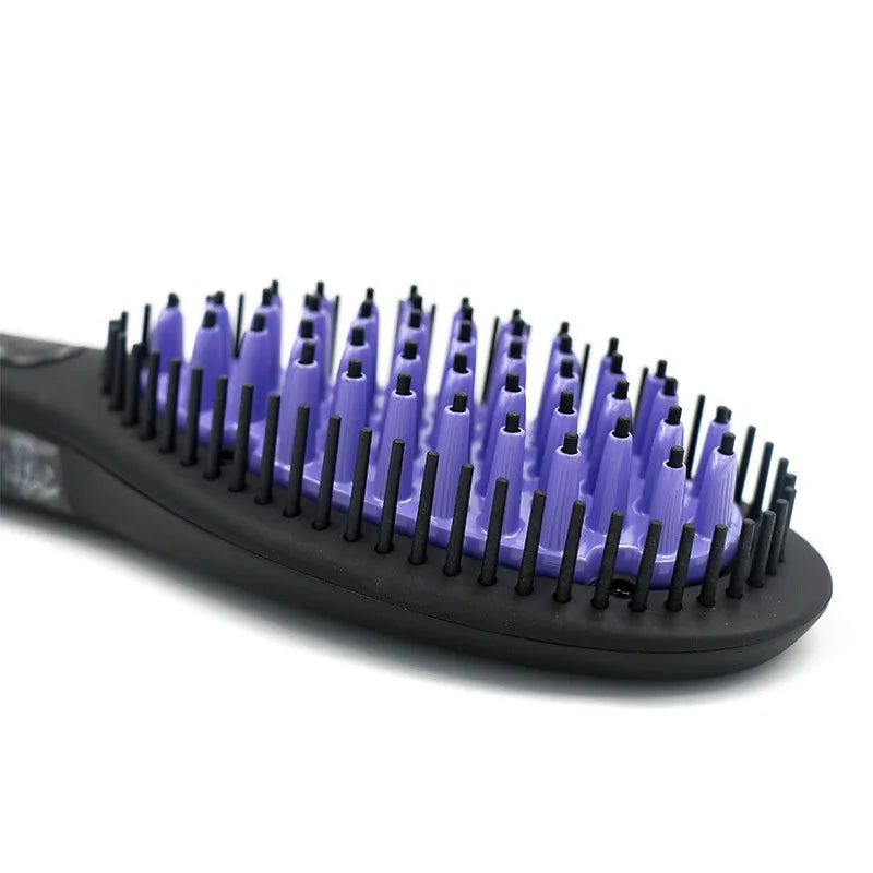 Ceramic Hair Straightener Brush Fast Heating Smoothing Styling Tool