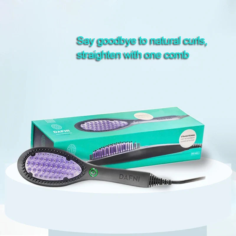Ceramic Hair Straightener Brush Fast Heating Smoothing Styling Tool