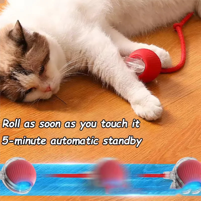 Intelligent Interactive Cat Ball Toy — Smart Obstacle Avoidance Pet Toy for Cats & Dogs | Long-Lasting Durable Easy to Clean Auto Rolling Ball