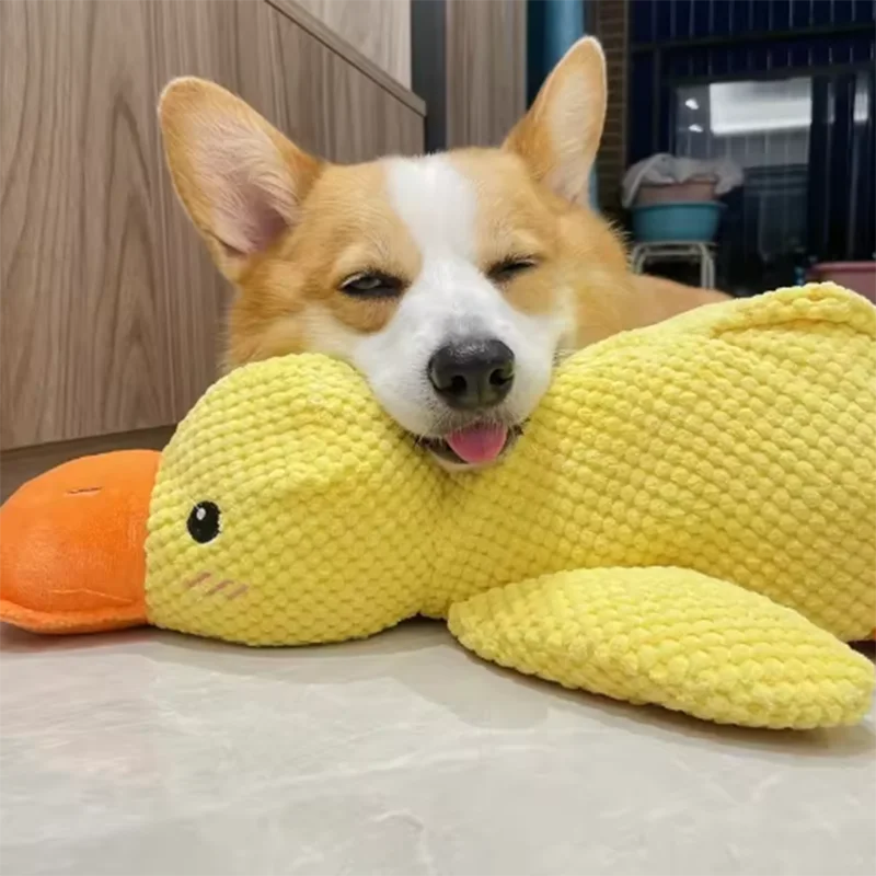 Interactive Plush Stomping Duck Dog Toy for Chewing & Play