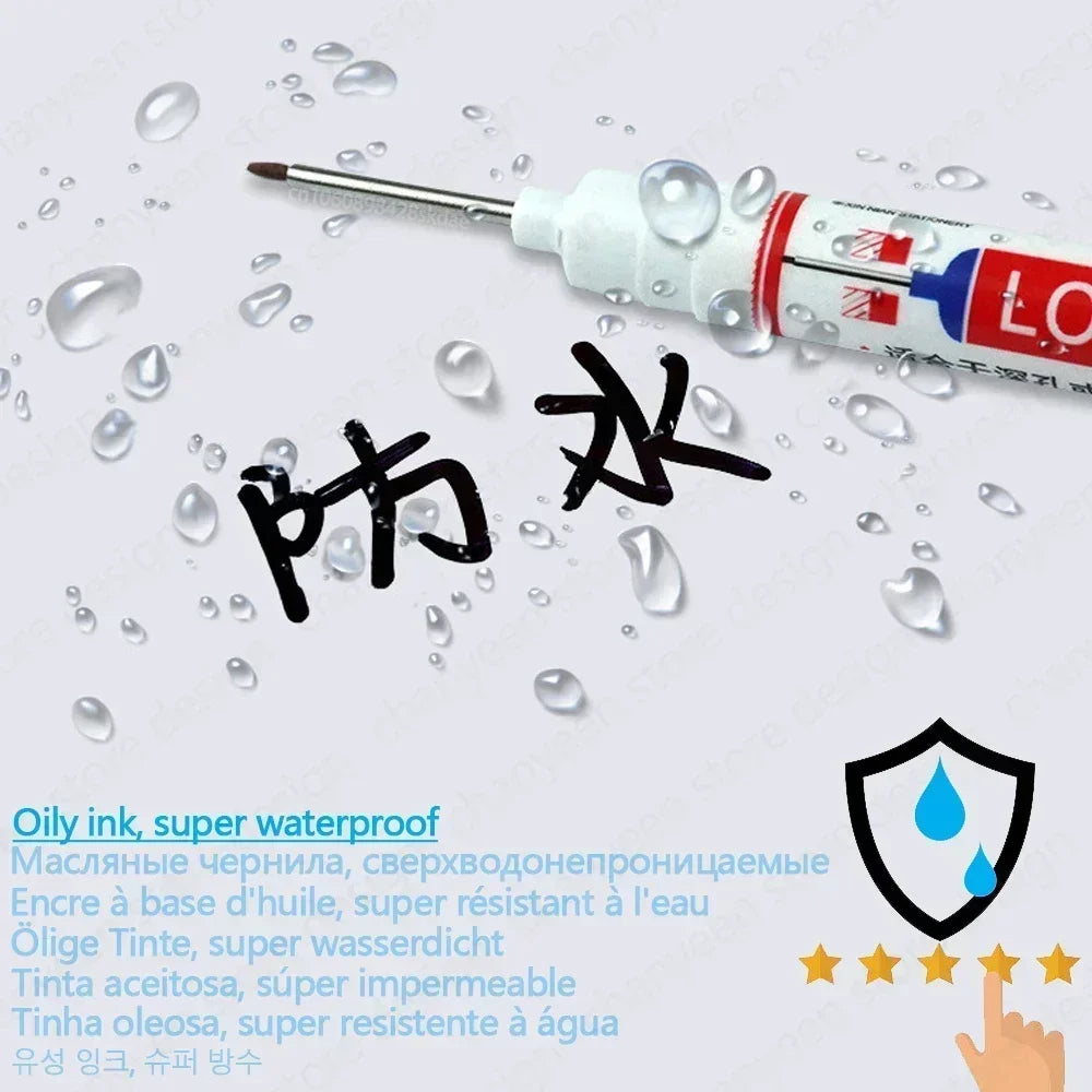 Waterproof Deep Hole Marker Pens for Woodworking & Metal Marking