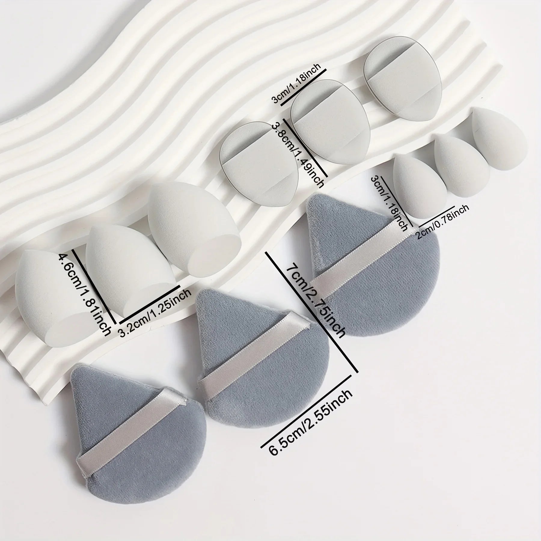 12-Piece Makeup Sponge & Powder Puff Set for Foundation & Loose Powder