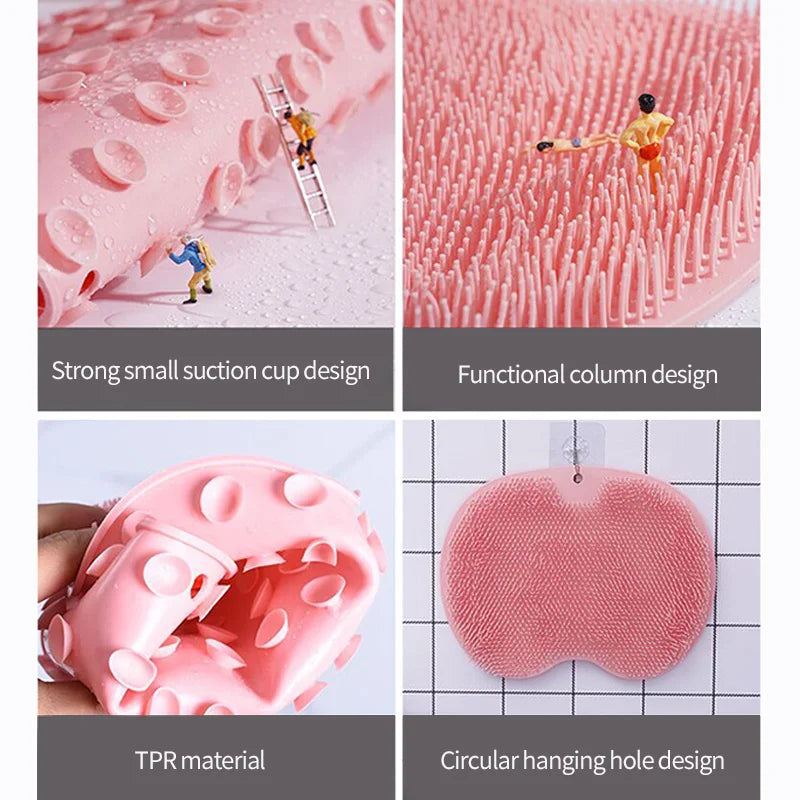 Exfoliating Foot Brush & Back Scrubber with Anti-Slip Suction Cups