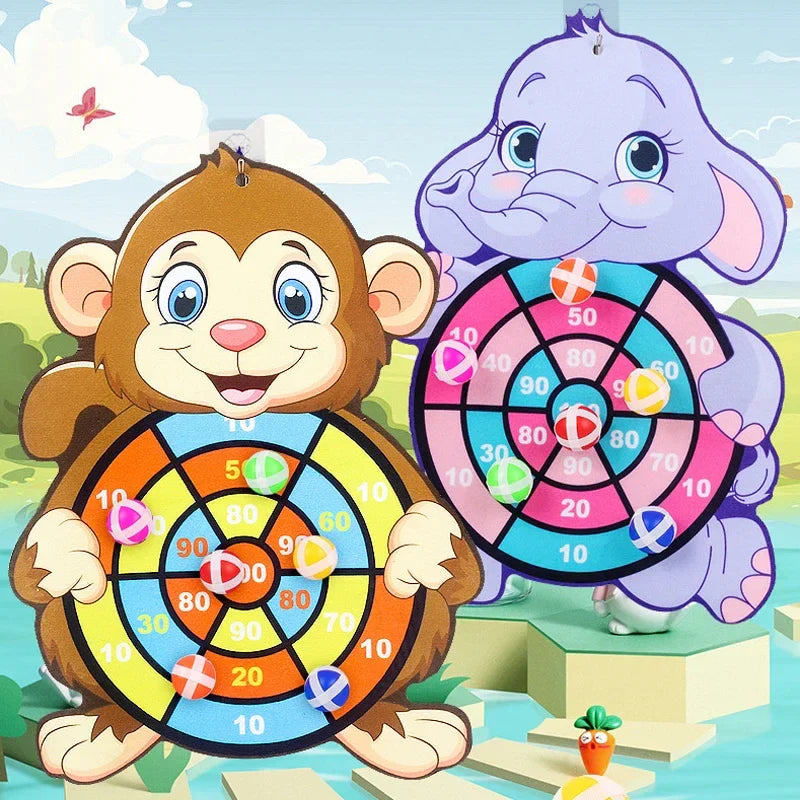 Kids Sticky Ball Target Toss Game Indoor Montessori Dart Board Toy