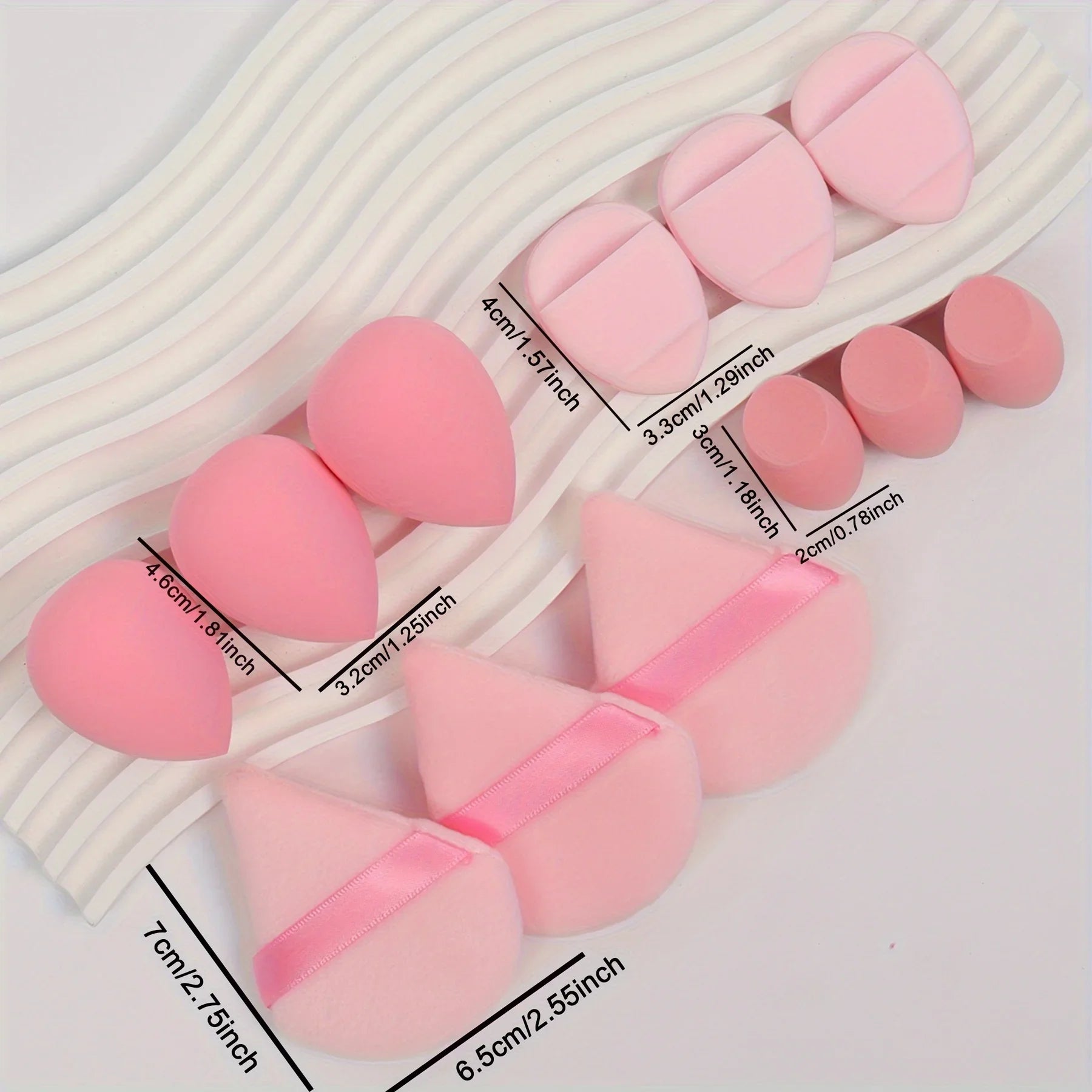 12-Piece Makeup Sponge & Powder Puff Set for Foundation & Loose Powder