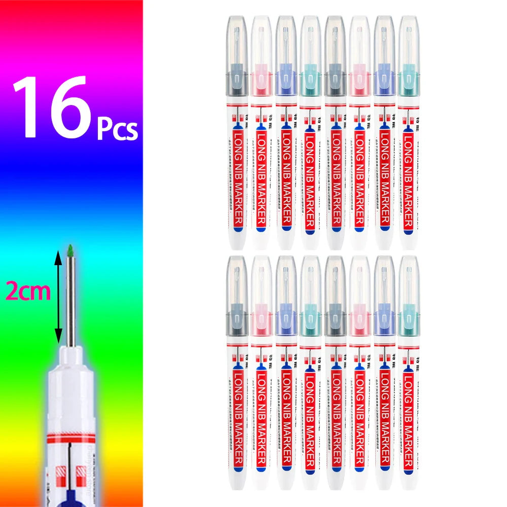 Waterproof Deep Hole Marker Pens for Woodworking & Metal Marking