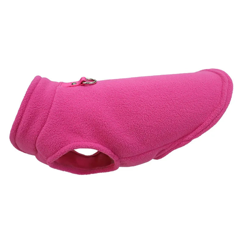 Warm Fleece Dog Jacket Vest With D-Ring | Pet Clothes For Small Dogs & Cats | French Bulldog Chihuahua Coat