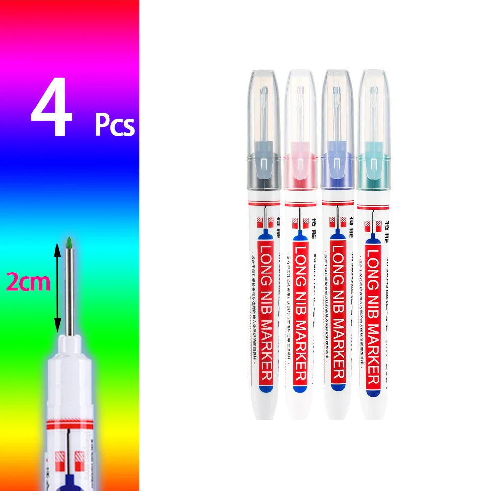 Waterproof Deep Hole Marker Pens for Woodworking & Metal Marking