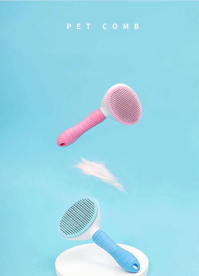 Pet Grooming Comb - Stainless Steel Brush for Dogs & Cats | Detangles Long Hair & Removes Loose Fur