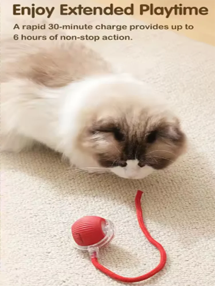 Intelligent Interactive Cat Ball Toy — Smart Obstacle Avoidance Pet Toy for Cats & Dogs | Long-Lasting Durable Easy to Clean Auto Rolling Ball