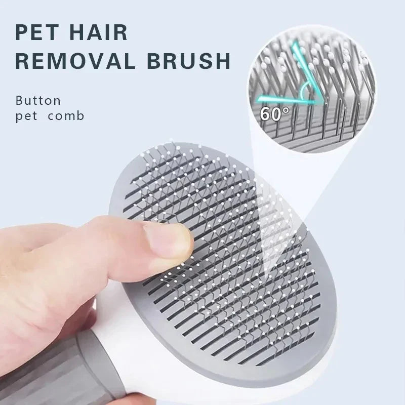 Self-Cleaning Pet Grooming Brush for Dogs & Cats Hair Removal