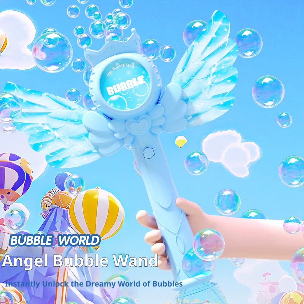 ✨ Electric Angel Bubble Wand | Automatic Light & Sound Bubble Gun 🧚‍♀️