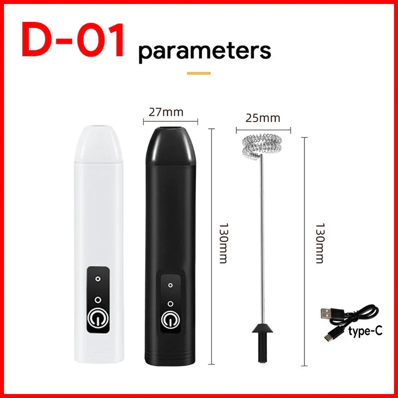 USB Rechargeable 3-Speed Handheld Milk Frother & Egg Beater