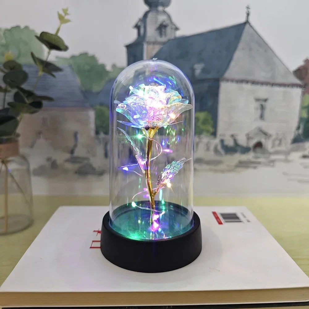 LED Eternal Rose Artificial Flower Gift for Valentine’s Day & Wedding Decor