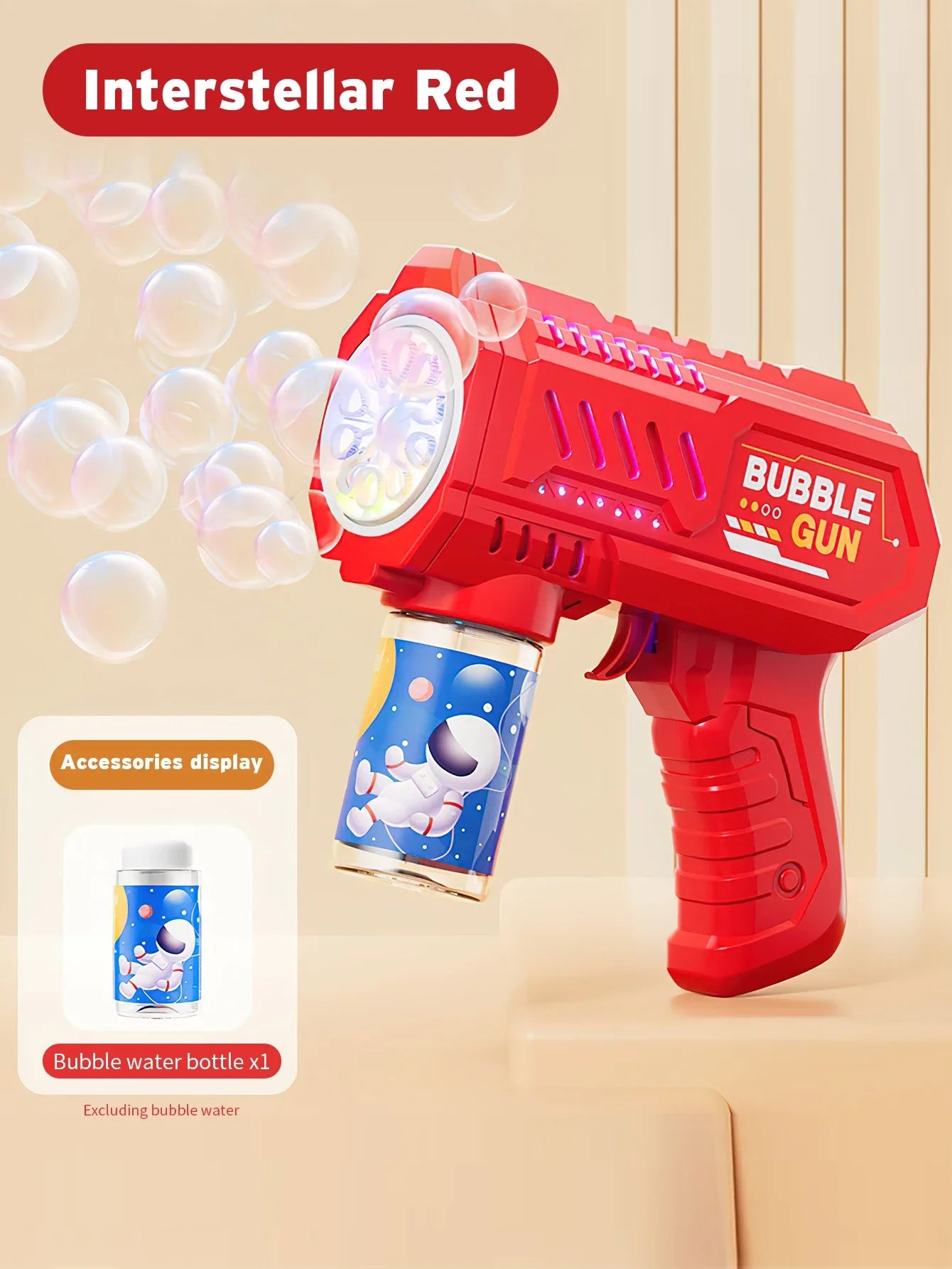 Automatic Rocket Bubble Blower Toy with Bubble Liquid for Kids