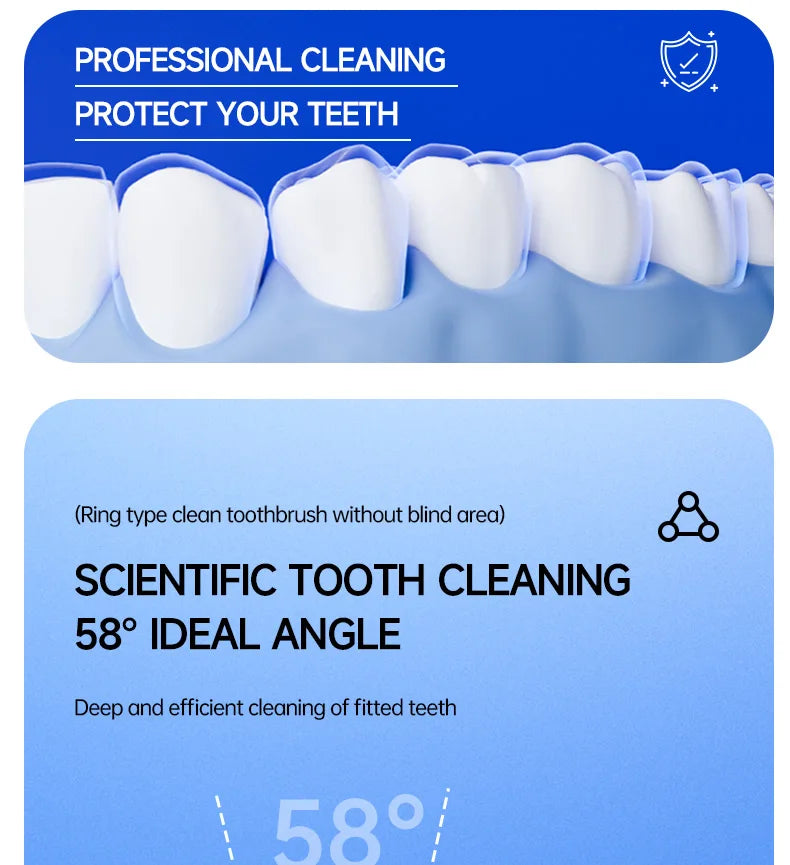 6PCS Three-Sided U-Shaped Soft Toothbrush Set for Adults