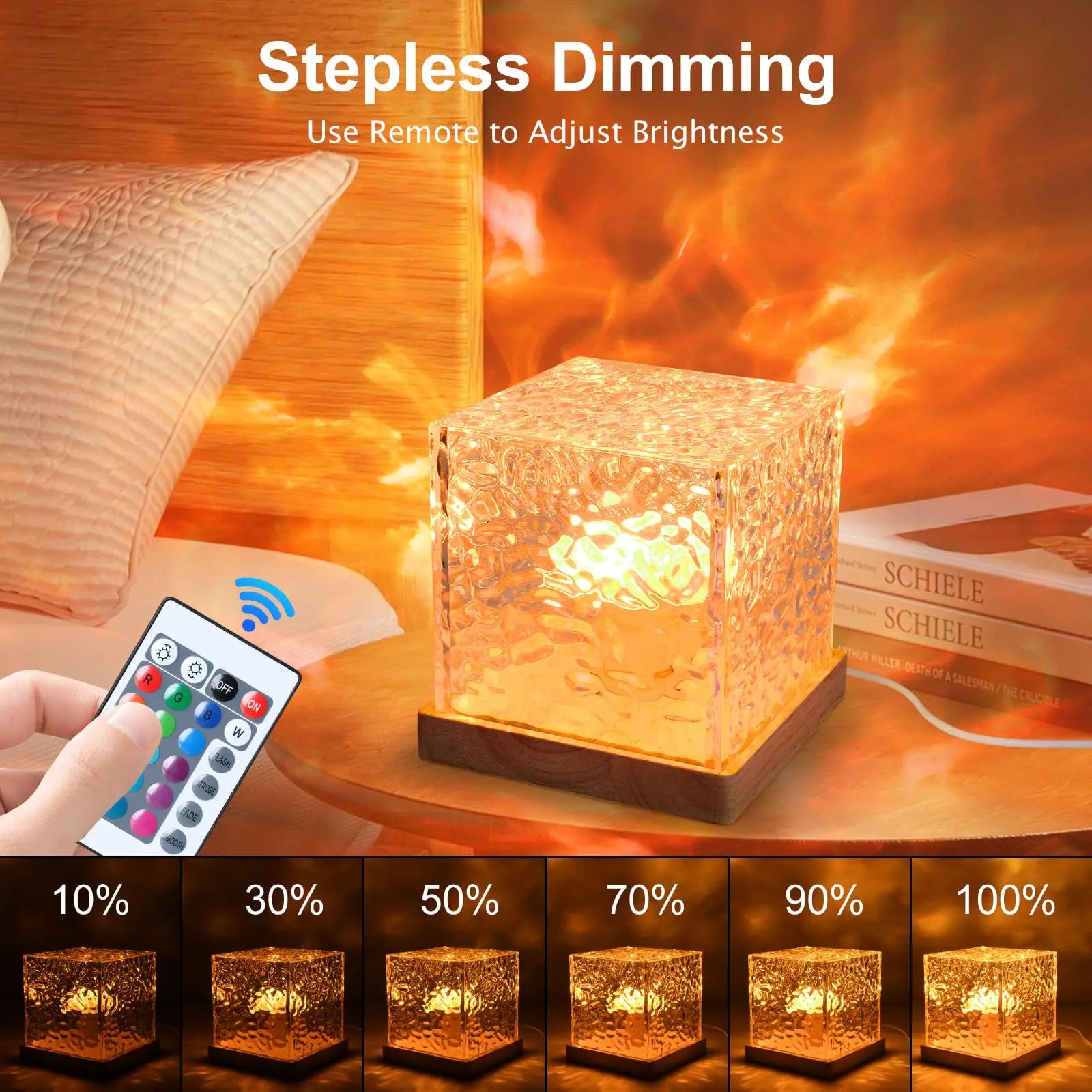 16-Color Ocean Wave Aurora Projector Lamp with Remote