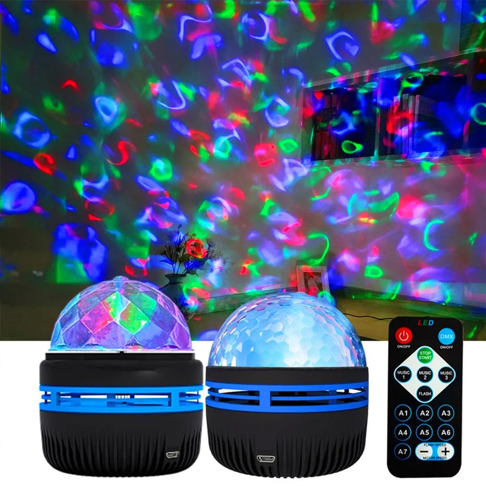 Aurora Galaxy Projector Night Light with Remote | USB 360° Rotating Lamp