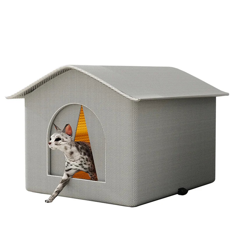Waterproof Outdoor Pet Cave House — Winter Warm Foldable & Washable Sleeping Bed for Stray Cats, Small Dogs & Puppies | All-Weather Pet Shelter