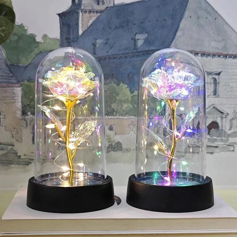 LED Eternal Rose Artificial Flower Gift for Valentine’s Day & Wedding Decor