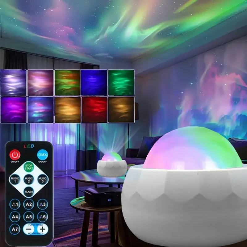 LED Aurora Galaxy Projector Night Light with Remote