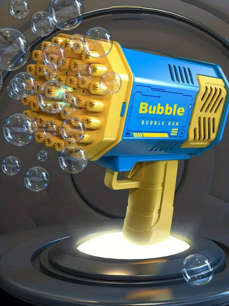 🚀 40-Hole Mega Bubble Machine | Automatic Light-Up Bubble Gun ✨