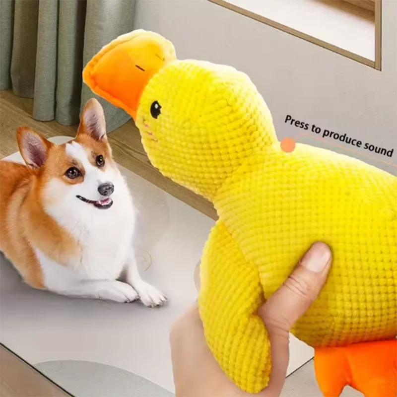 Interactive Plush Stomping Duck Dog Toy for Chewing & Play