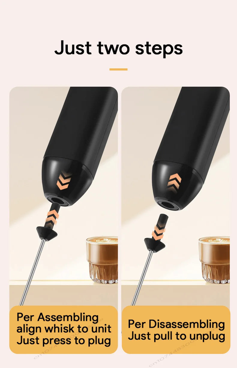 USB Rechargeable 3-Speed Handheld Milk Frother & Egg Beater