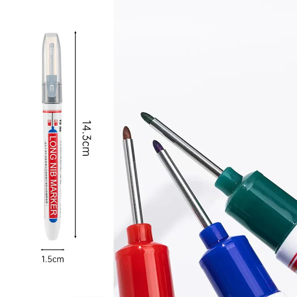 Waterproof Deep Hole Marker Pens for Woodworking & Metal Marking
