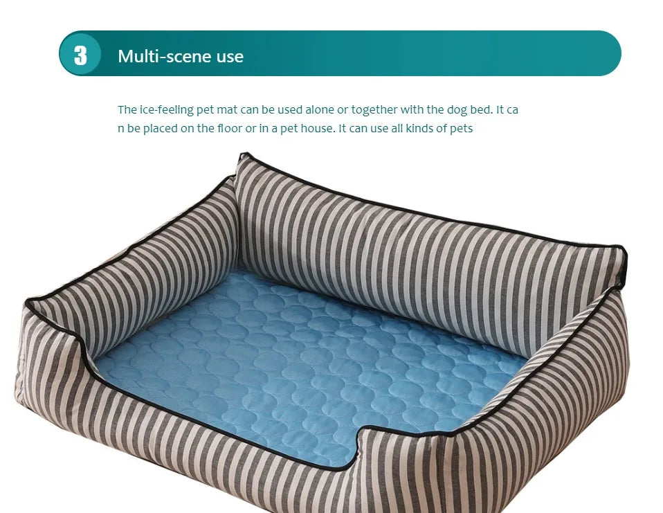 Cooling Pet Mat for Dogs & Cats, Summer Cold Bed Pad, Washable Non Slip Pet Sleeping Mat