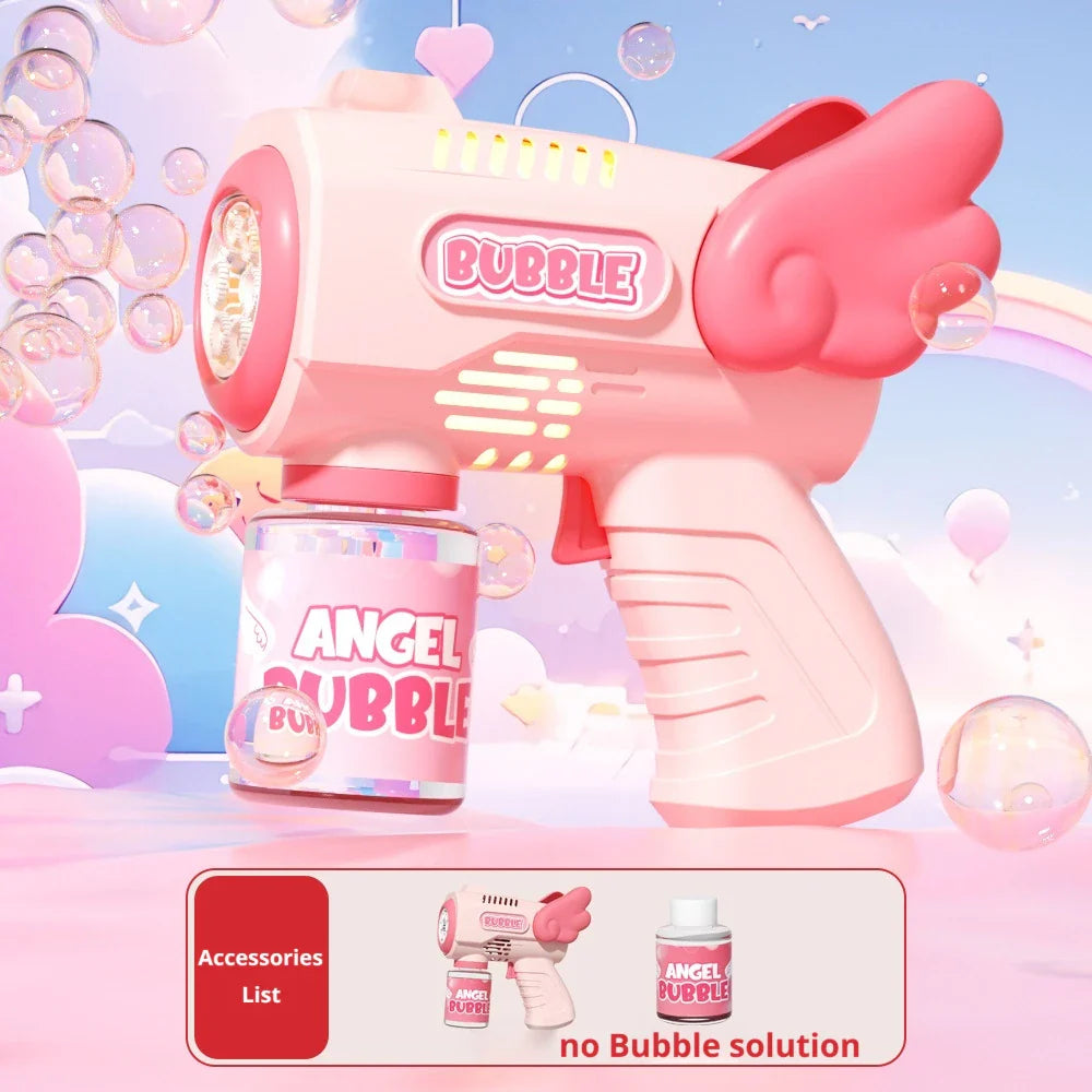 ✨ Electric Angel Bubble Wand | Automatic Light & Sound Bubble Gun 🧚‍♀️