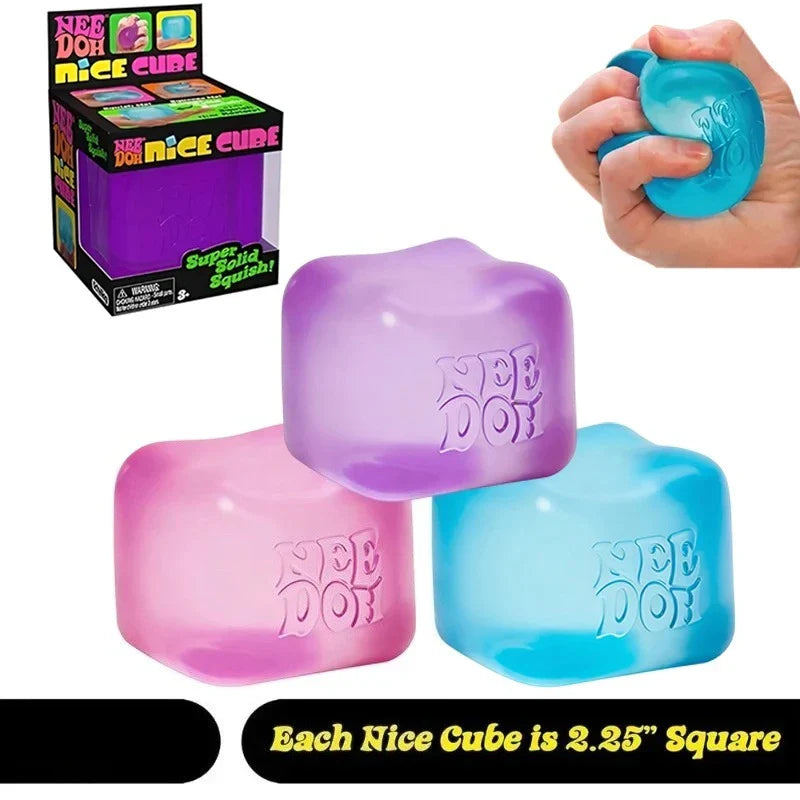 NeeDoh Nice Ice Squish Toy - Super Solid Cube Sensory Fidget Toy
