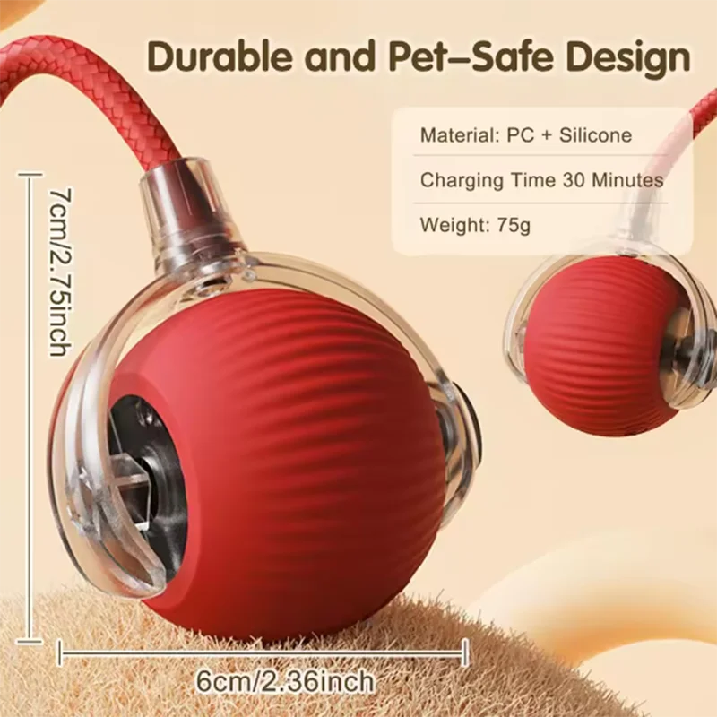 Intelligent Interactive Cat Ball Toy — Smart Obstacle Avoidance Pet Toy for Cats & Dogs | Long-Lasting Durable Easy to Clean Auto Rolling Ball