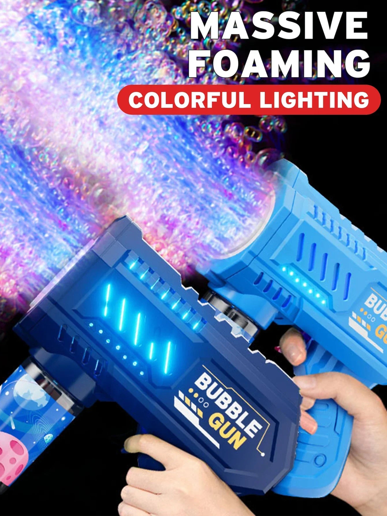 Automatic Rocket Bubble Blower Toy with Bubble Liquid for Kids