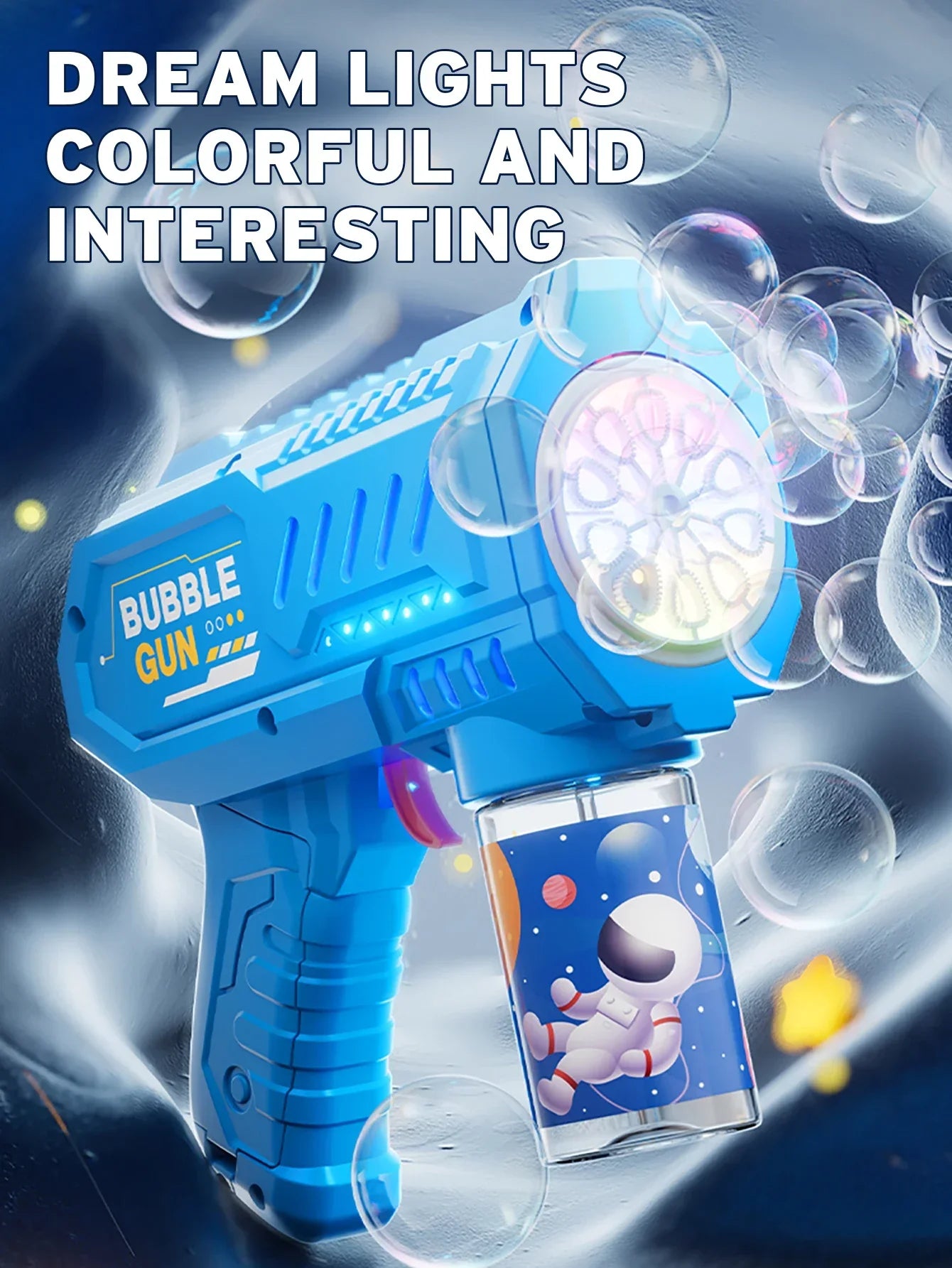 Automatic Rocket Bubble Blower Toy with Bubble Liquid for Kids