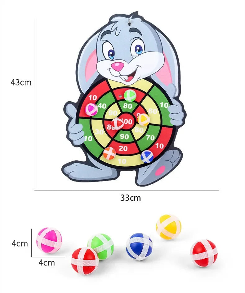 Kids Sticky Ball Target Toss Game Indoor Montessori Dart Board Toy