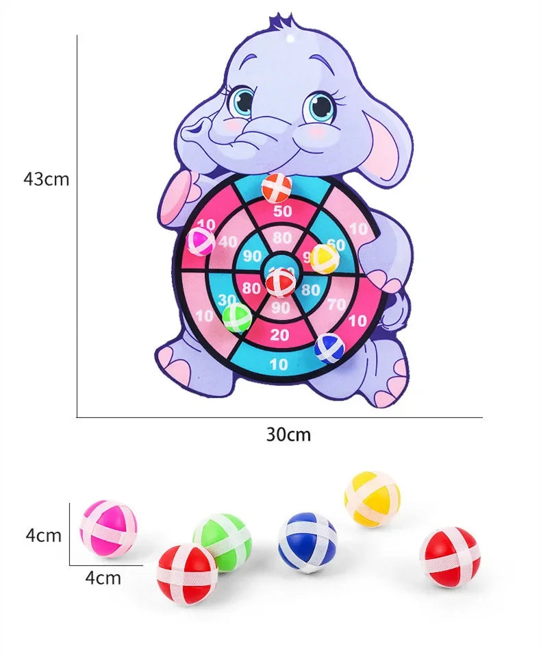 Kids Sticky Ball Target Toss Game Indoor Montessori Dart Board Toy