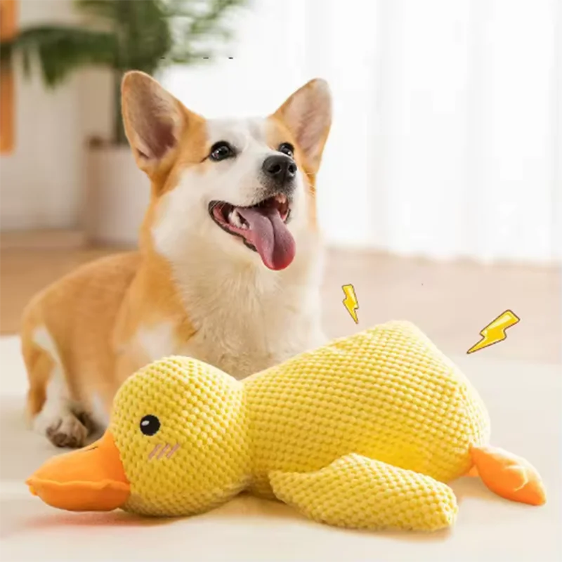 Interactive Plush Stomping Duck Dog Toy for Chewing & Play