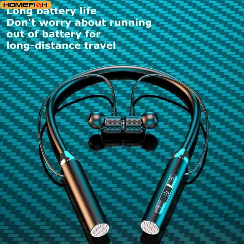 Wireless Bluetooth Neckband Earphones with Mic for Sports & Travel
