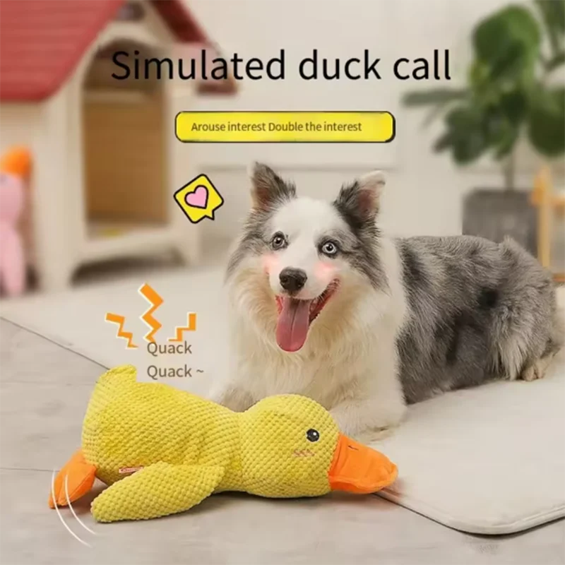 Interactive Plush Stomping Duck Dog Toy for Chewing & Play